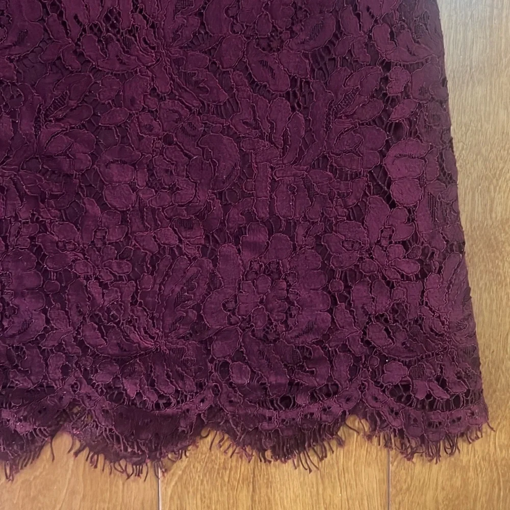 Forever 21 Burgundy Lace Mini Skirt Size M Fairy Whimsigoth Chic Holiday Event - Picture 5 of 7